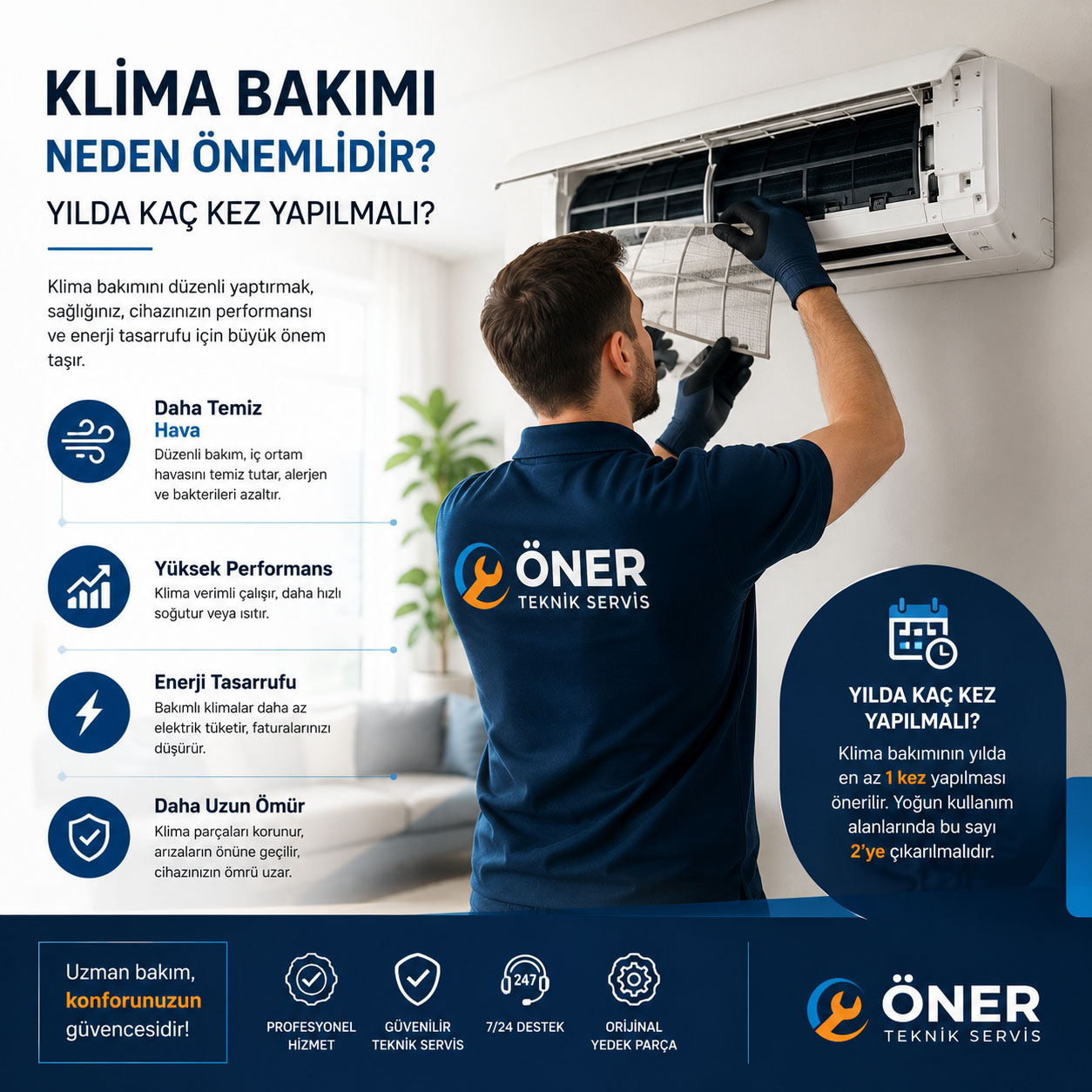 Klima Bakımı Neden Önemlidir? Yılda Kaç Kez Yapılmalı?